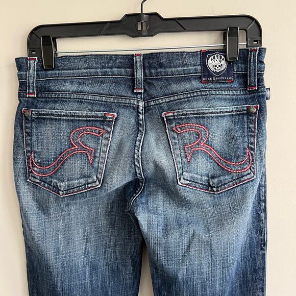 Rock & Republic Kasandra Bootcut Jeans Red Embroidered Pocket 28 - Picture 8 of 8